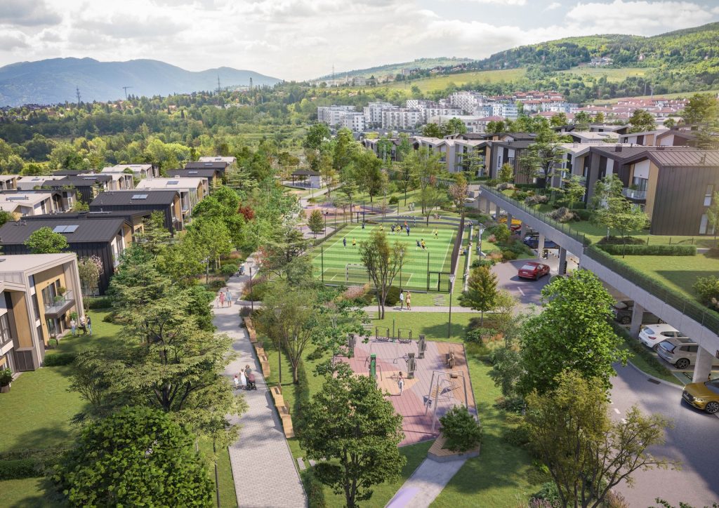 Contemporary houses for sale in River Park Sofia, exterior architectural view
