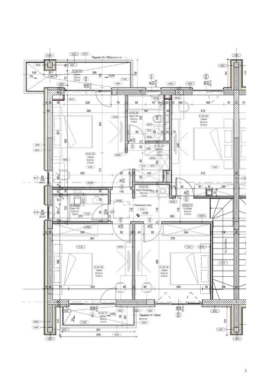 First floor plan of the semi-detached house for rent in River Park Sofia