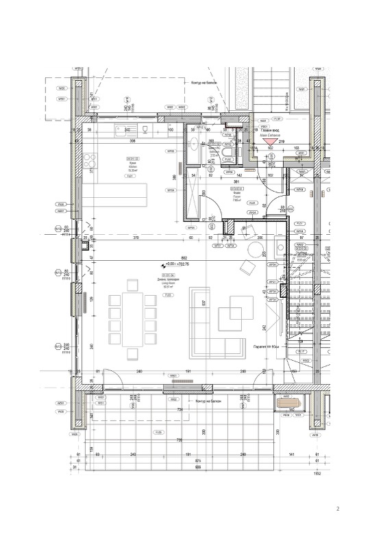 Ground floor plan of the semi-detached house for rent in River Park Sofia