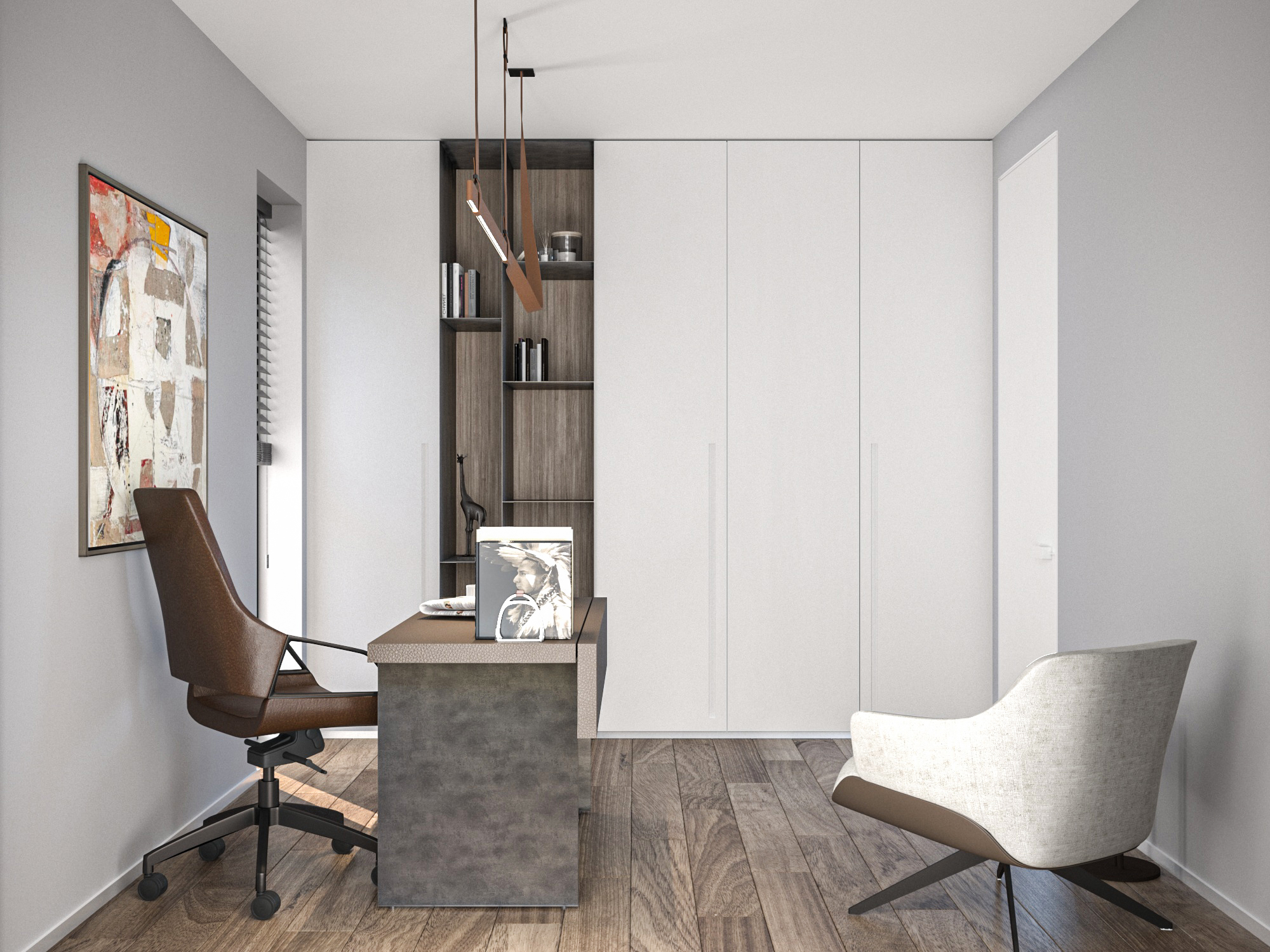River Park Sofia residence — study storage visualisation