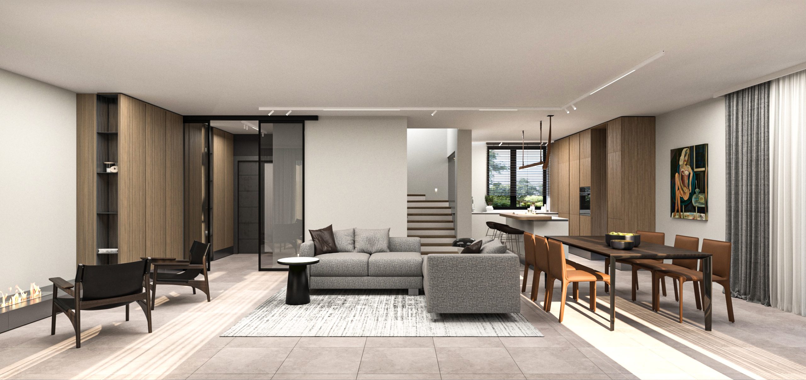 River Park Sofia residence — living room visualisation