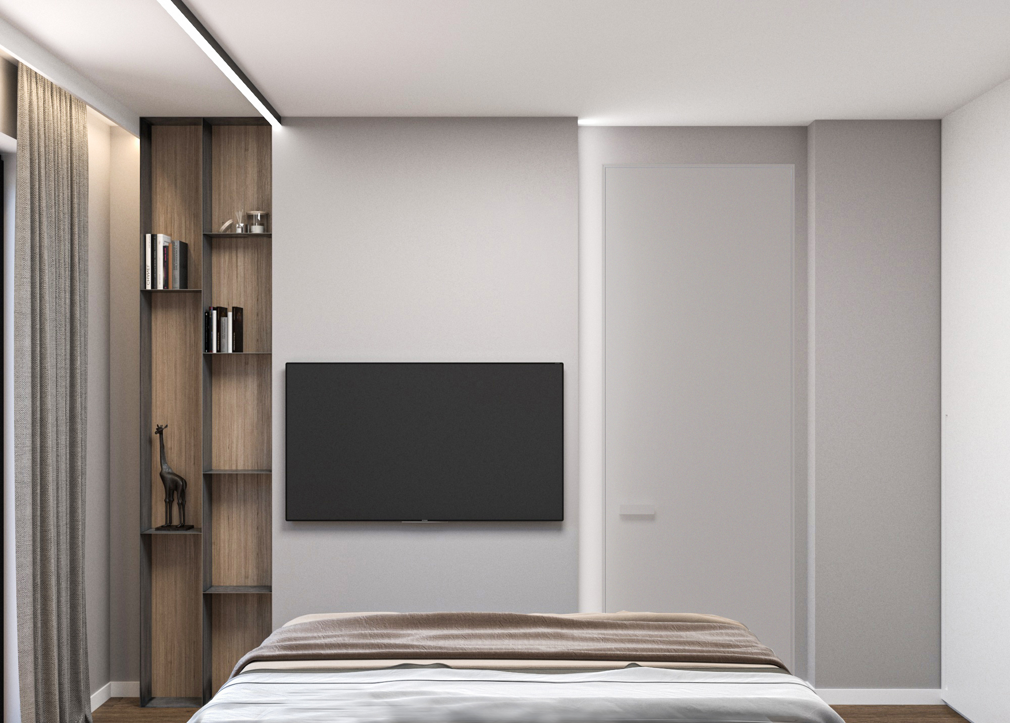 River Park Sofia residence — bedroom tv and storage visualisation