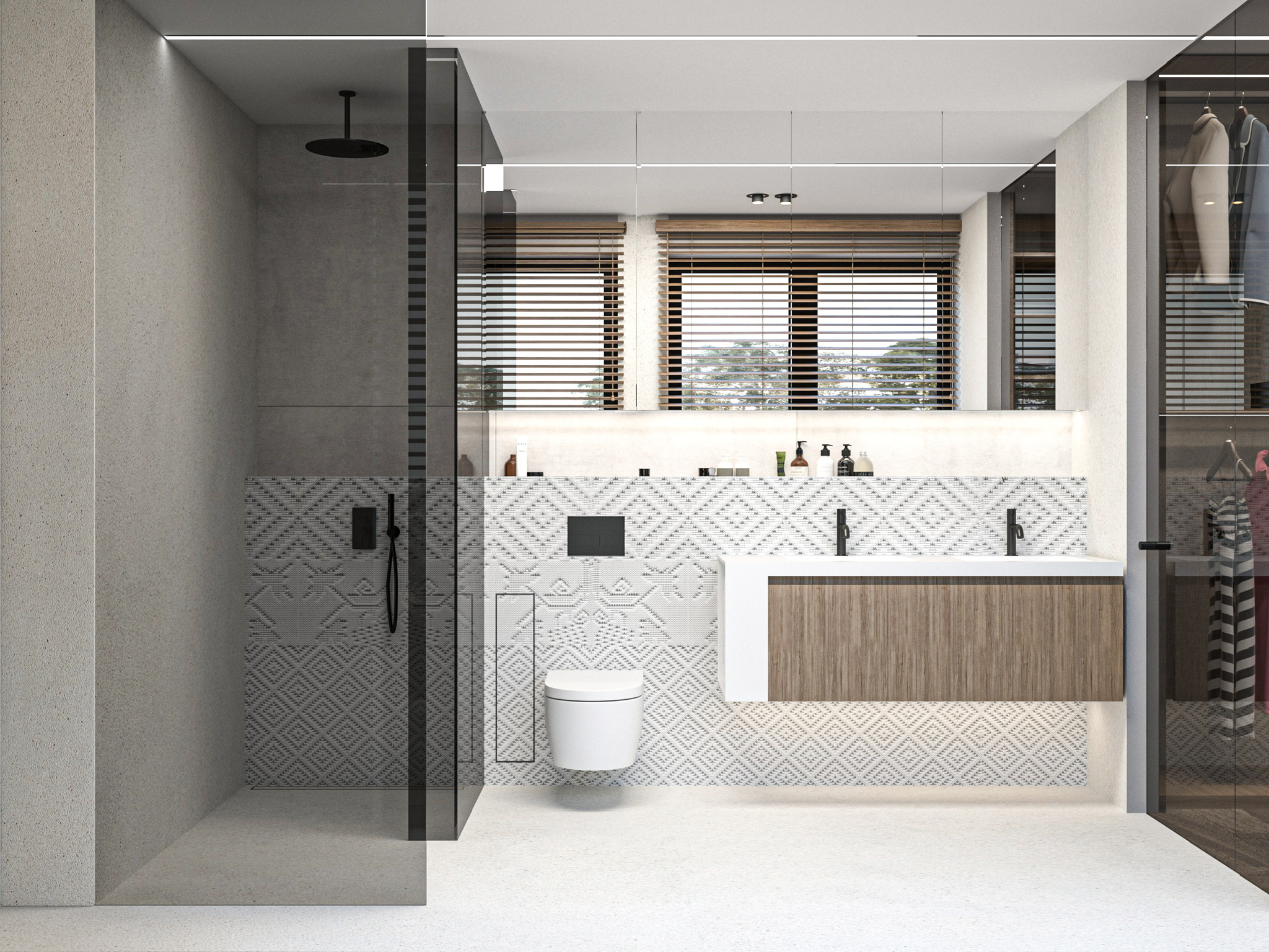River Park Sofia residence — bathroom with shower visualisation