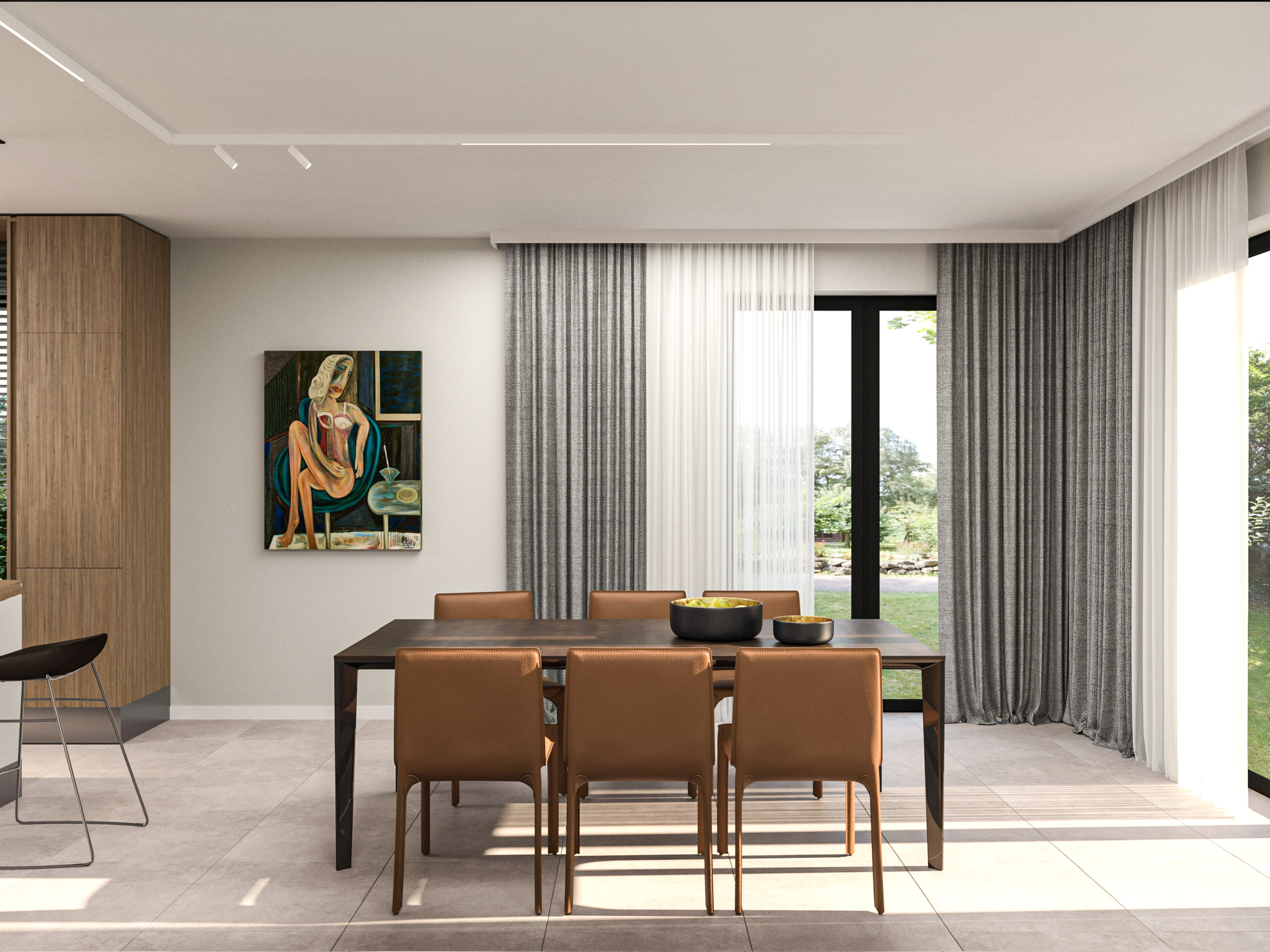River Park Sofia residence — dining area detail visualisation