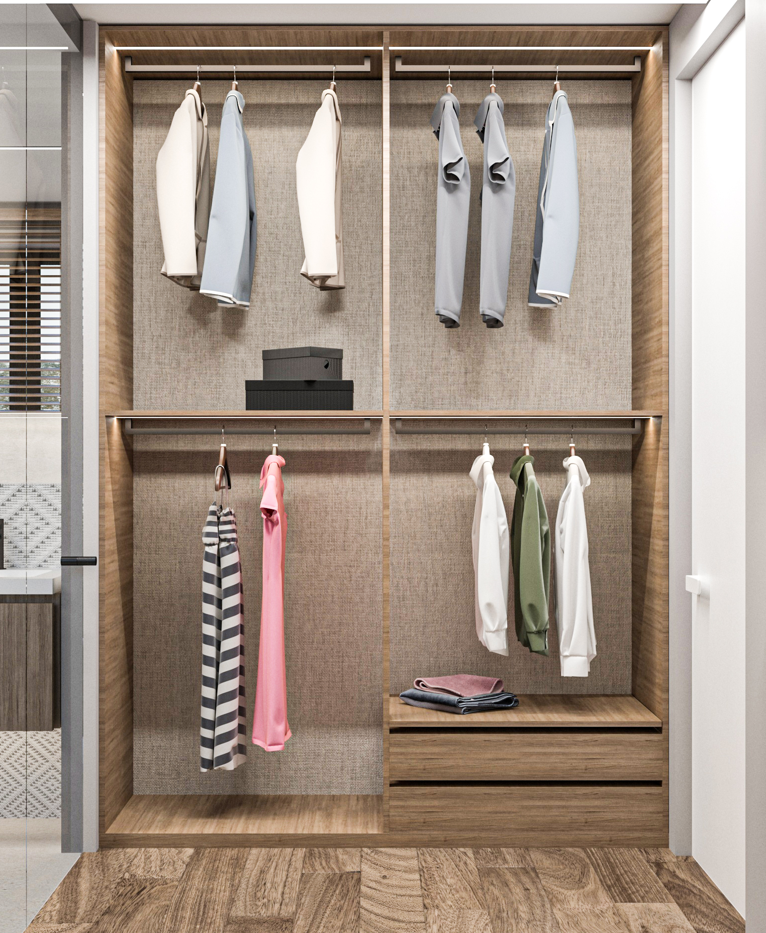 River Park Sofia residence — walk-in wardrobe visualisation