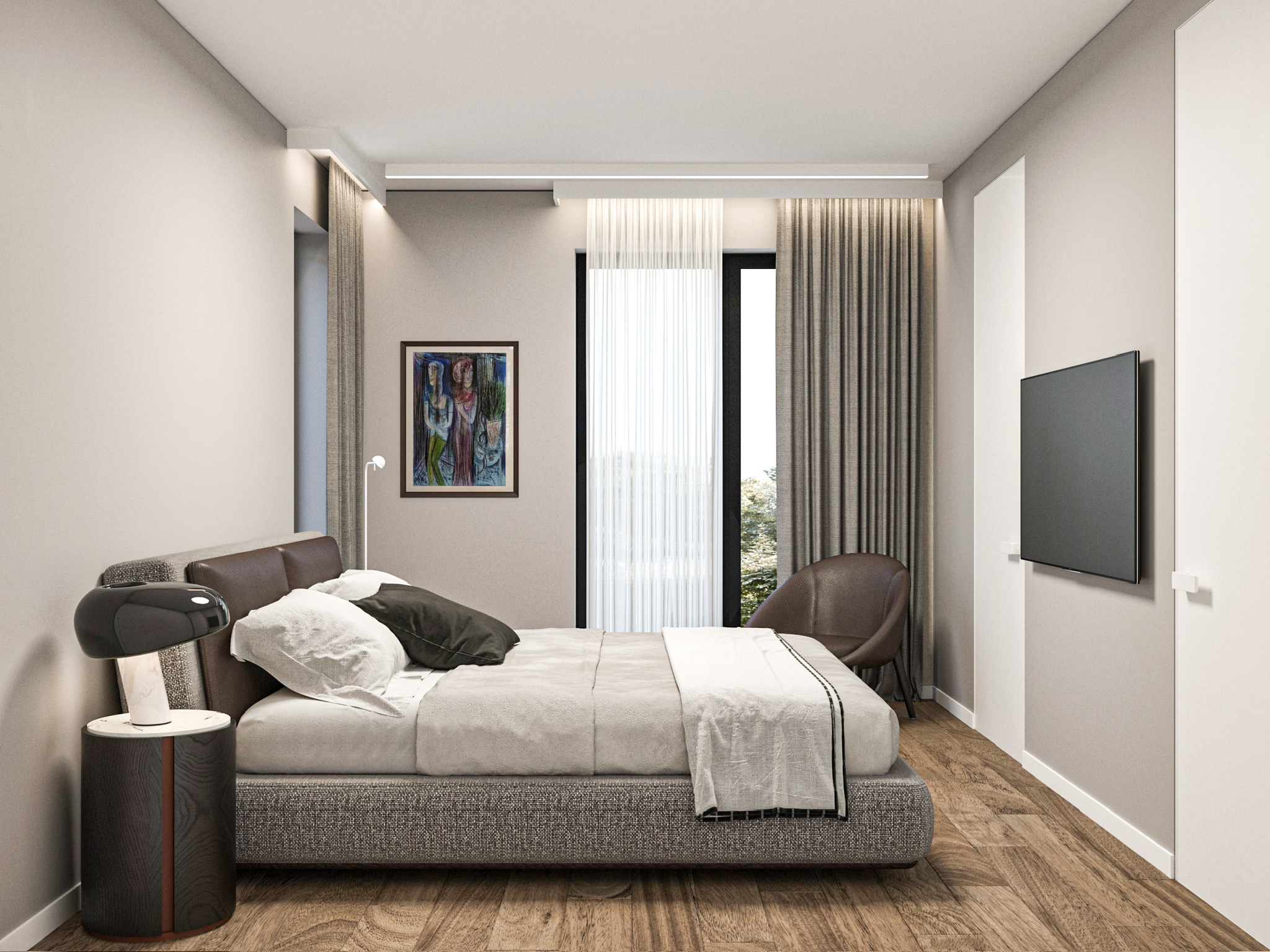 River Park Sofia residence — bedroom visualisation