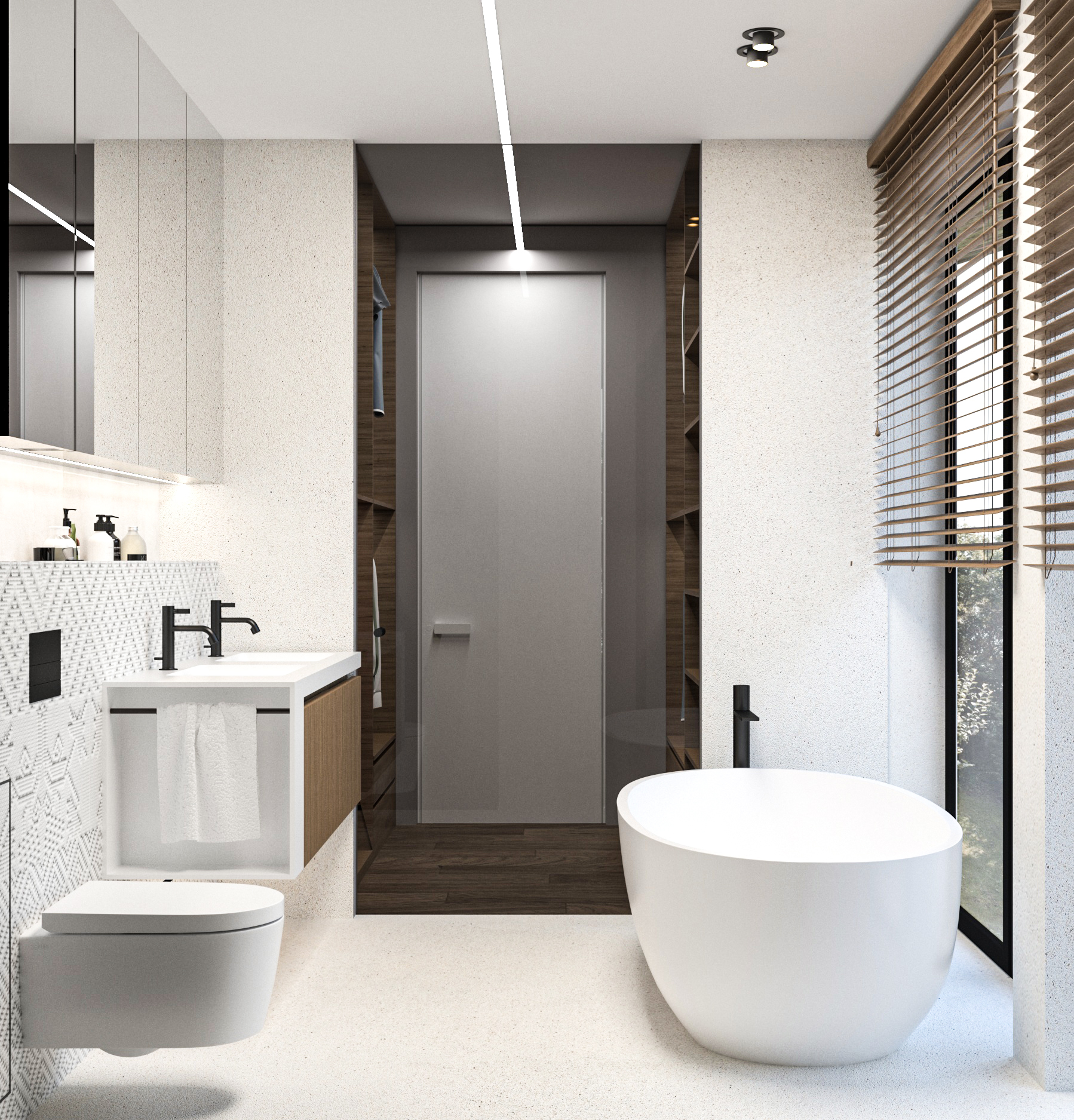 River Park Sofia residence — bathroom with bathtub visualisation