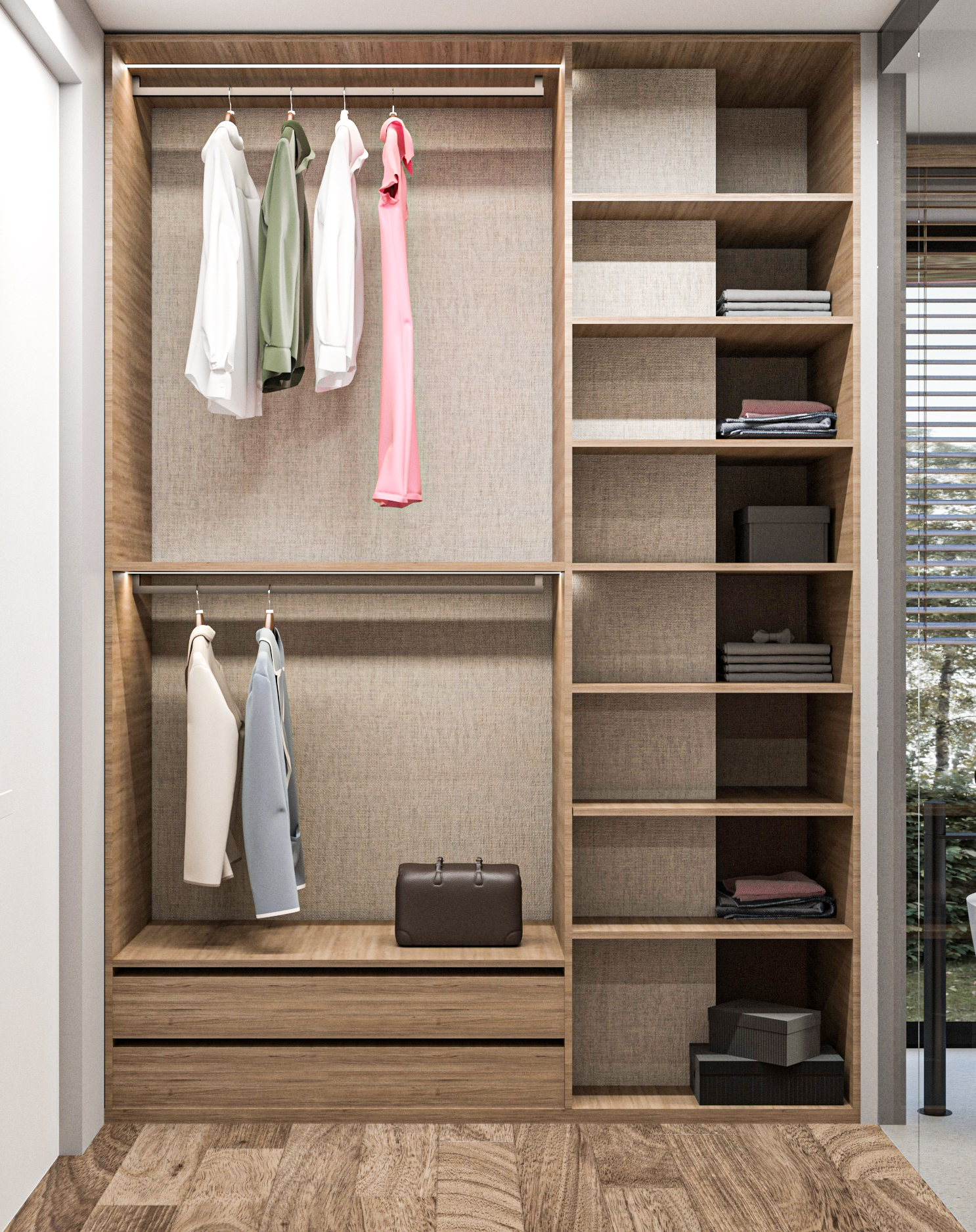 River Park Sofia residence — walk-in wardrobe visualisation